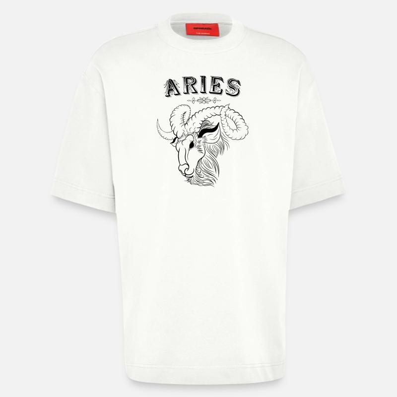 Aries Sternzeichen Widder - Heavyweight T-Shirt - made by SPREAD  - OFF WHITE