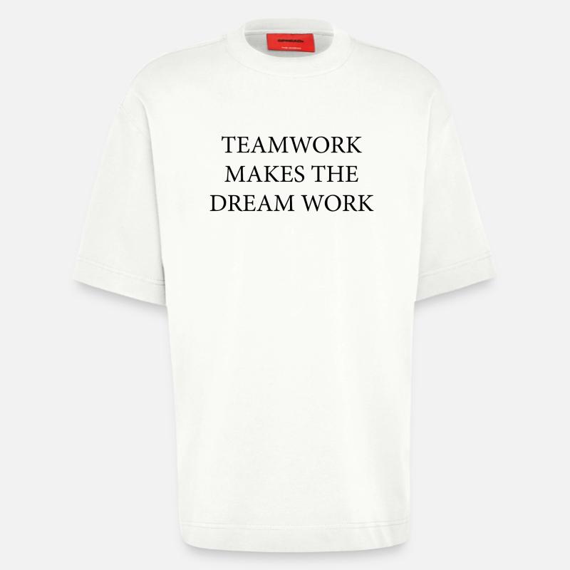 Teamwork Dream Work - Heavyweight T-Shirt - made by SPREAD  - OFF WHITE