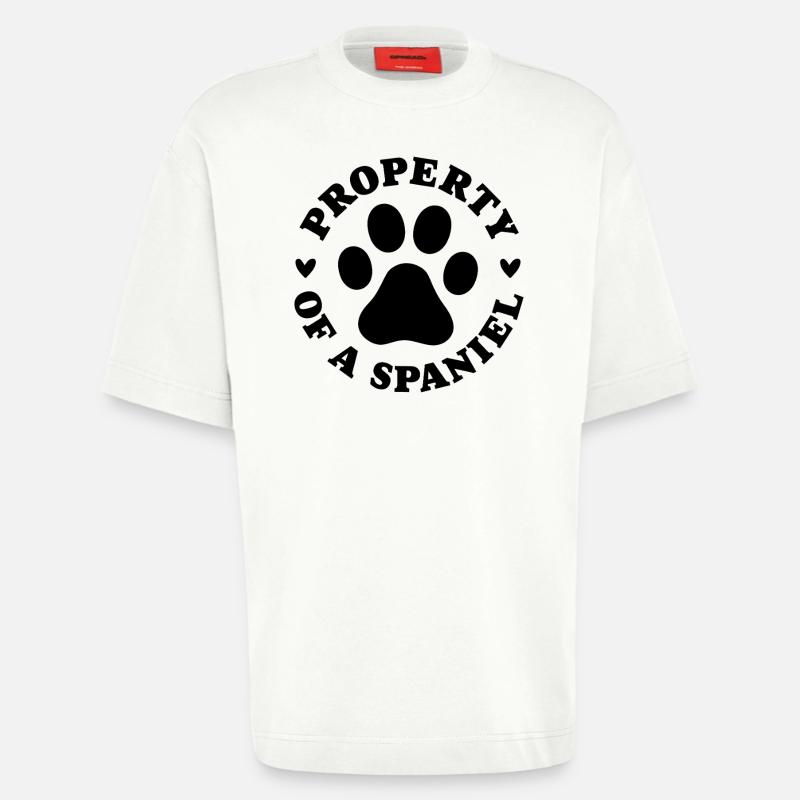 Eigentum eines Spaniels - Heavyweight T-Shirt - made by SPREAD  - OFF WHITE