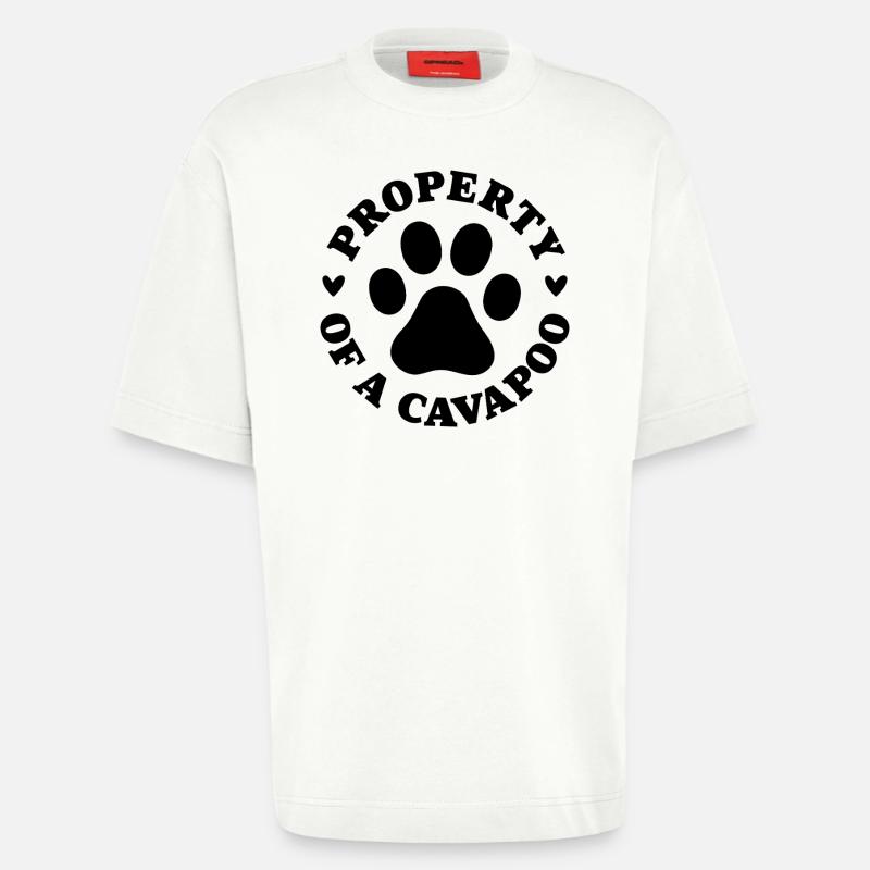 Eigentum eines Cavapoo - Heavyweight T-Shirt - made by SPREAD  - OFF WHITE