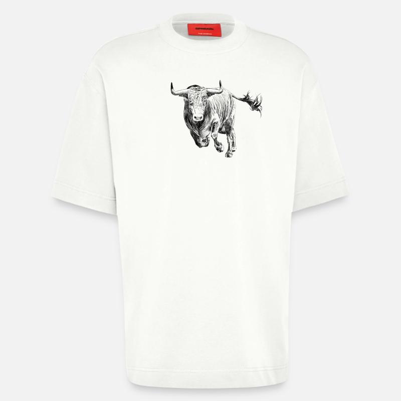 Bull - Heavyweight T-Shirt - made by SPREAD  - OFF WHITE