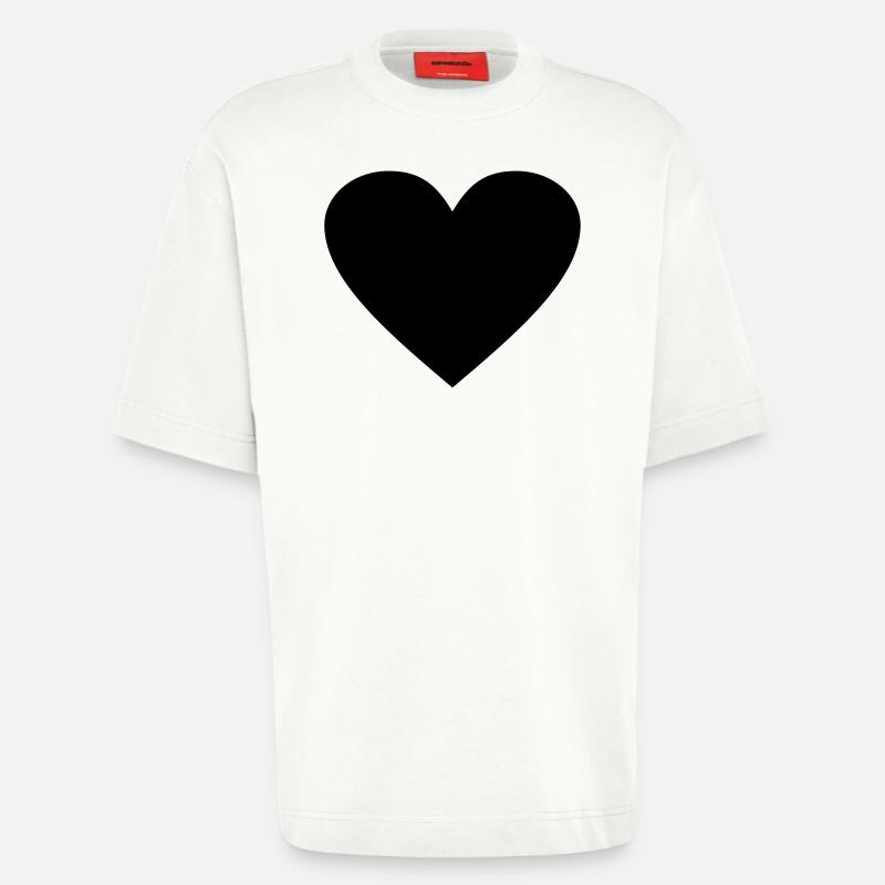 Schwarzes Herz Awesomeelement - Heavyweight T-Shirt - made by SPREAD  - OFF WHITE