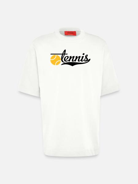 Tennis - Heavyweight T-Shirt - made by SPREAD  - OFF WHITE