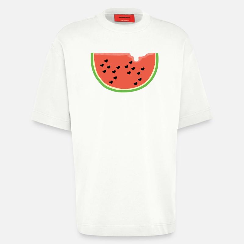 Melone mit Herz - Geschenk - Wassermelone - Comic - Heavyweight T-Shirt - made by SPREAD  - OFF WHITE