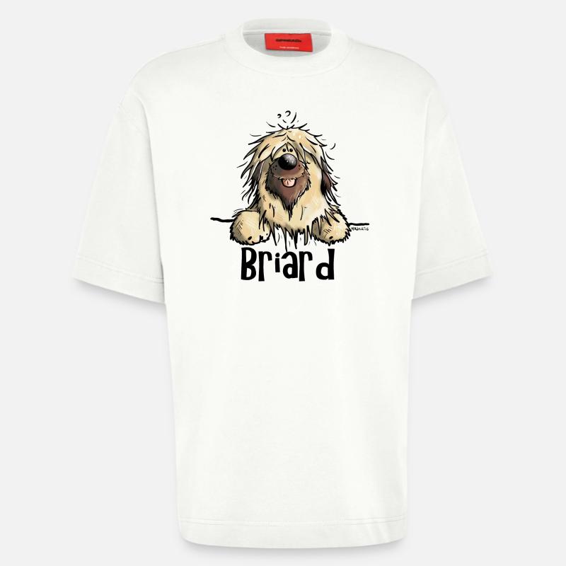 Neugieriger Briard - Heavyweight T-Shirt - made by SPREAD  - OFF WHITE