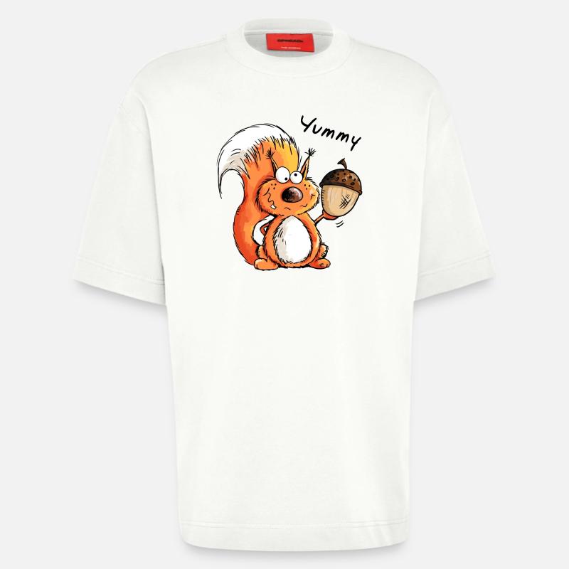 Yummy Eichhörnchen - Tier - Tiere - Comic - Heavyweight T-Shirt - made by SPREAD  - OFF WHITE