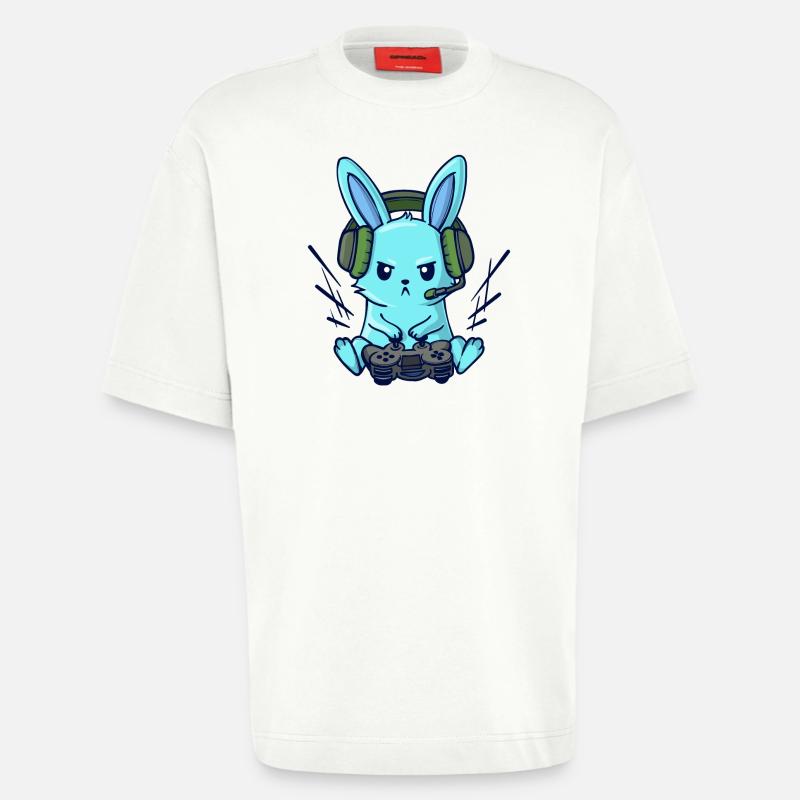 Gaming Controller Zocker Konsole Videogames - Heavyweight T-Shirt - made by SPREAD  - OFF WHITE