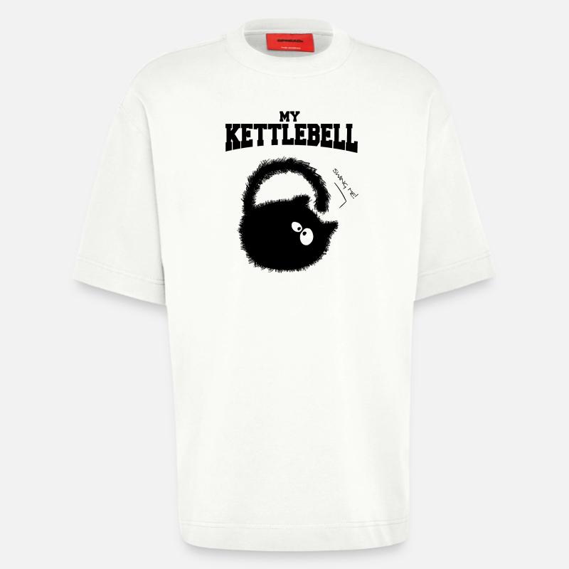 Meine Kettlebell oder Kitte .. Glocke. - Heavyweight T-Shirt - made by SPREAD  - OFF WHITE