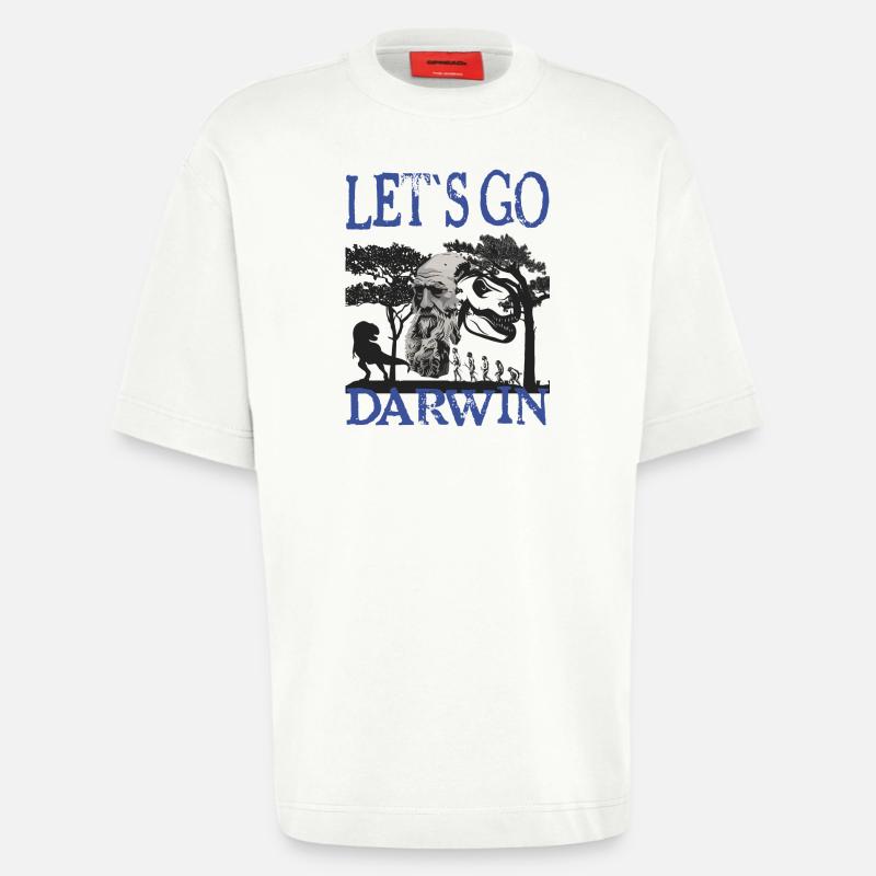 Charles Darwin Evolution textile Geschenkidee - Heavyweight T-Shirt - made by SPREAD  - OFF WHITE