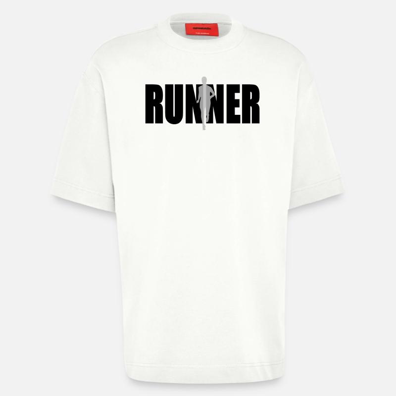 Coureur - T-shirt bio épais oversize fabriqué en UE - OFF WHITE