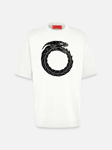 Devouring Black Dragon - Heavyweight T-Shirt - made by SPREAD - OFF WHITE