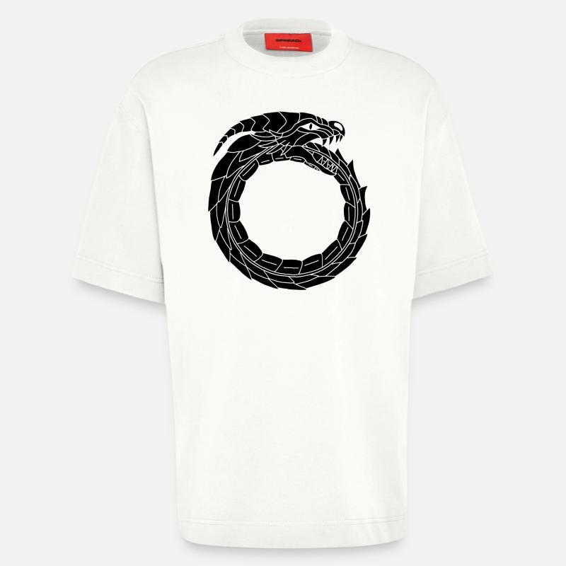 Devouring Black Dragon - Heavyweight T-Shirt - made by SPREAD  - OFF WHITE