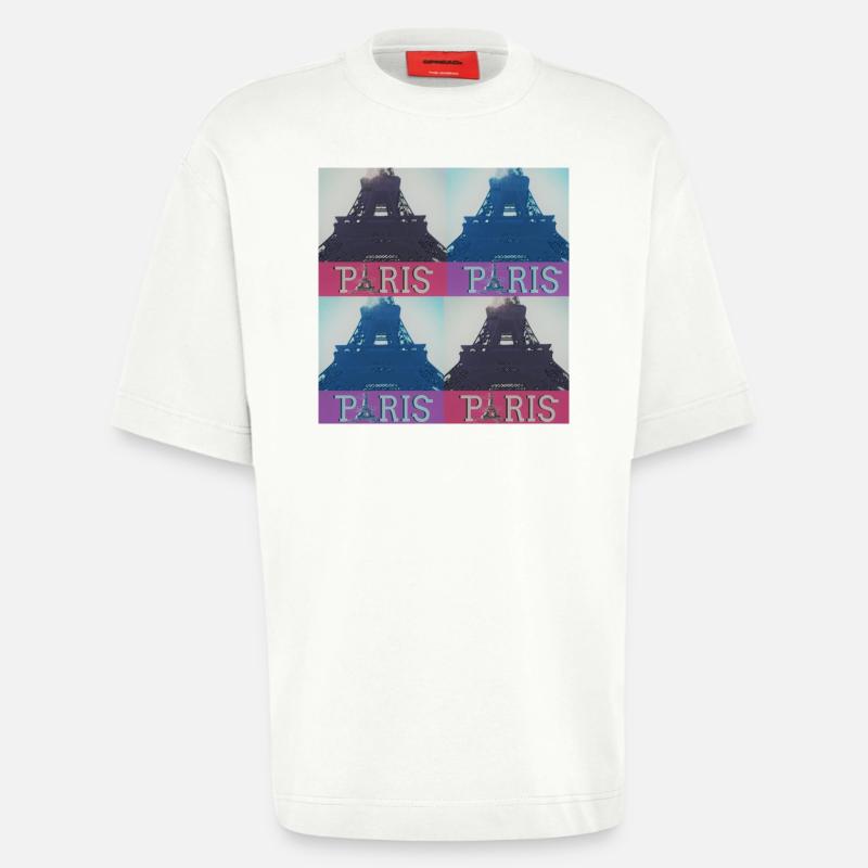 Paris Eiffel - Heavyweight T-Shirt - made by SPREAD  - OFF WHITE