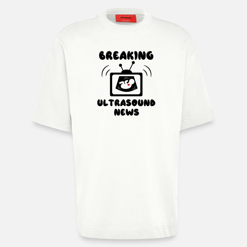 Déclaration de grossesse de bébé cardiaque - T-shirt bio épais oversize fabriqué en UE - OFF WHITE