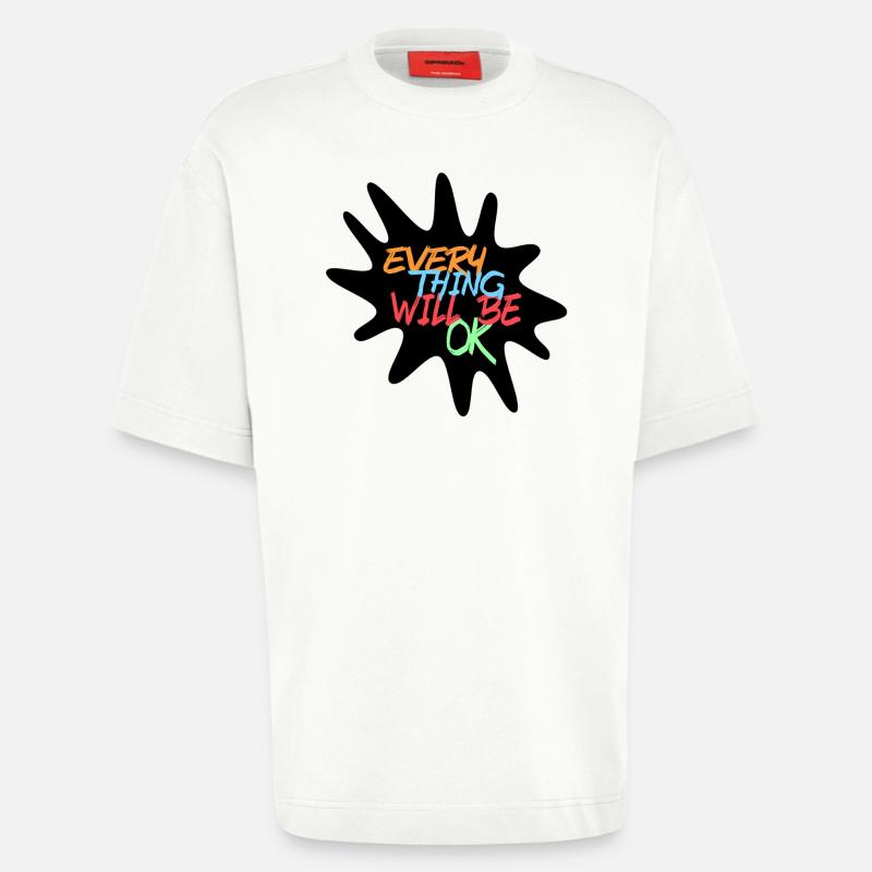 Alles wird gut! Alles wird gut # - Heavyweight T-Shirt - made by SPREAD  - OFF WHITE