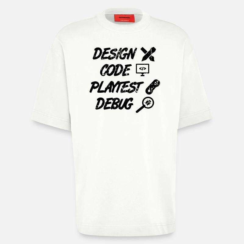 Design Code Playtest Debug - Heavyweight T-Shirt - made by SPREAD  - OFF WHITE