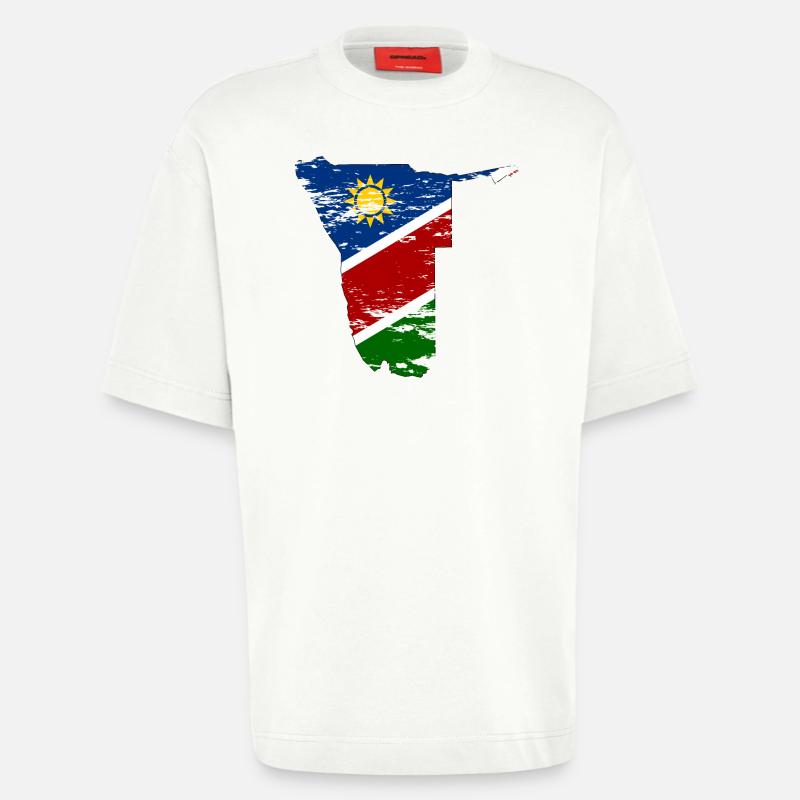 Namibia map used - Heavyweight T-Shirt - made by SPREAD  - OFF WHITE