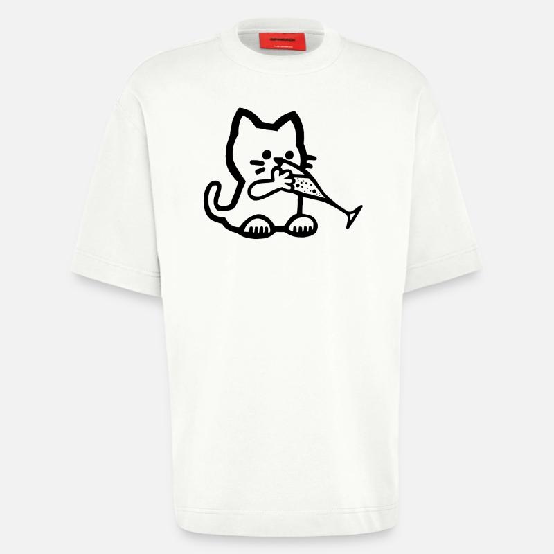 Das Kätzchen hat Durst - Heavyweight T-Shirt - made by SPREAD  - OFF WHITE