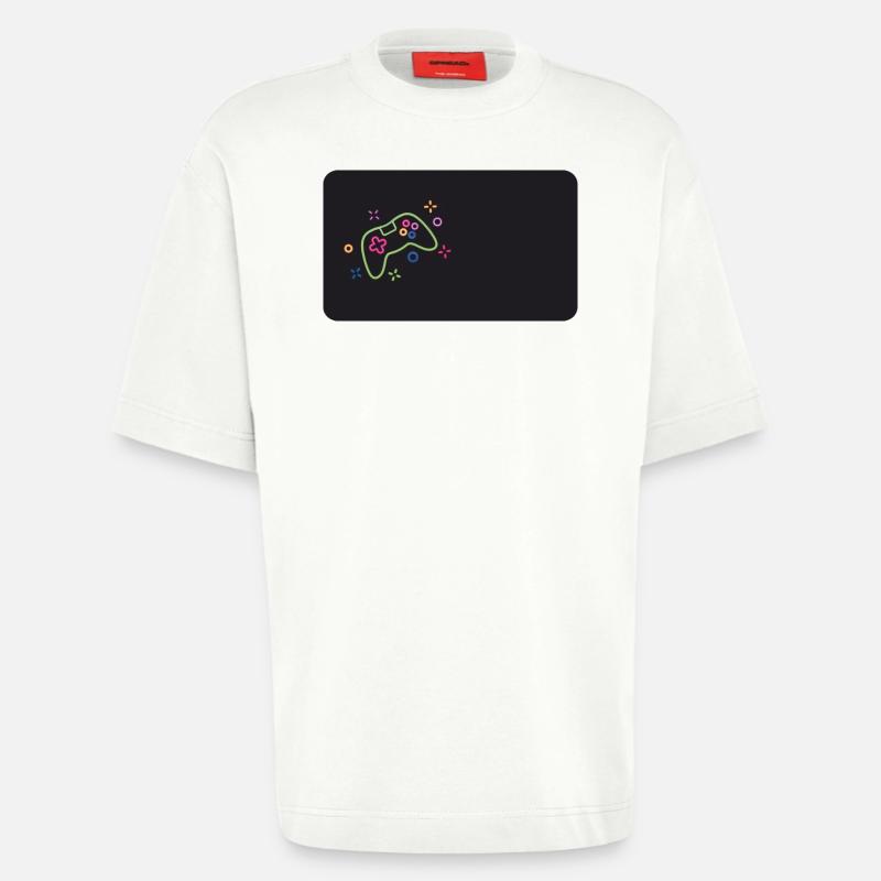 Bunter Spielecontroller auf schwarzem Hintergrund - Heavyweight T-Shirt - made by SPREAD  - OFF WHITE