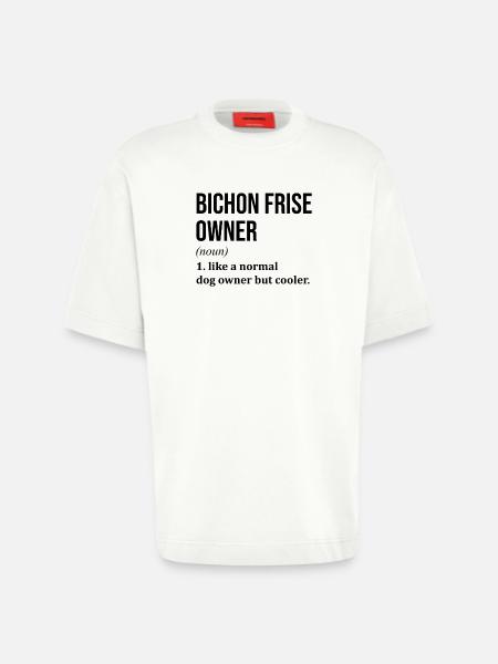 Bichon frisé - T-shirt bio épais oversize fabriqué en UE - OFF WHITE