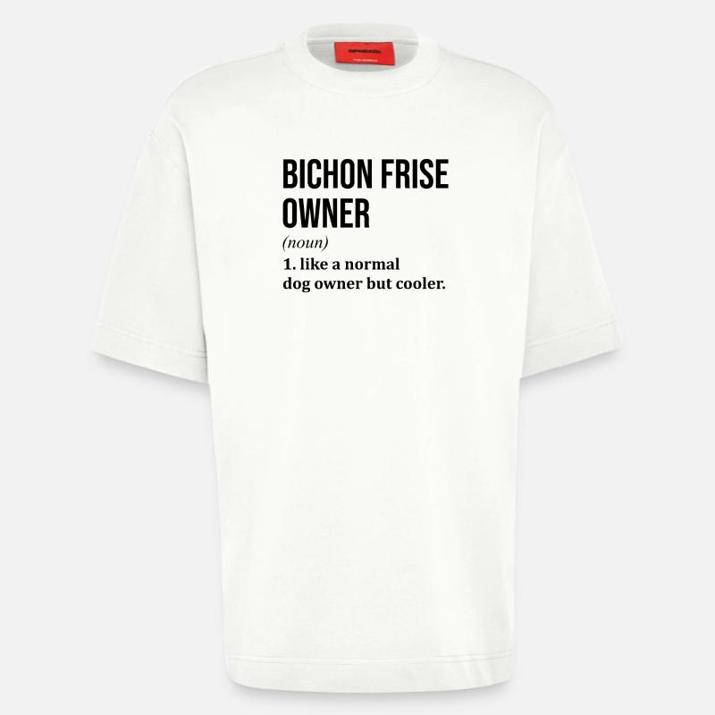 Bichon frisé - T-shirt bio épais oversize fabriqué en UE - OFF WHITE
