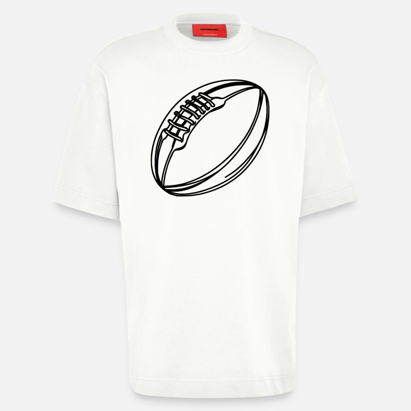 Rugby Ball - Heavyweight T-Shirt - made by SPREAD  - OFF WHITE