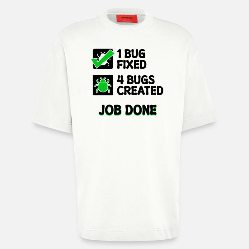 Programmierer Developer Bugfixing Bugs Skripting - Heavyweight T-Shirt - made by SPREAD  - OFF WHITE