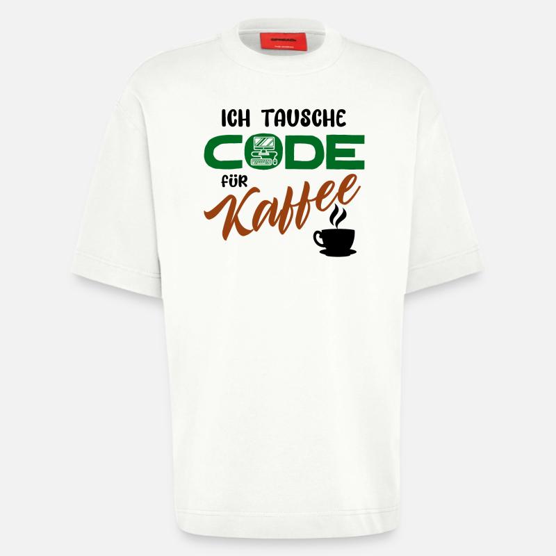 Code de développeur de logiciels programmeurs - T-shirt bio épais oversize fabriqué en UE - OFF WHITE