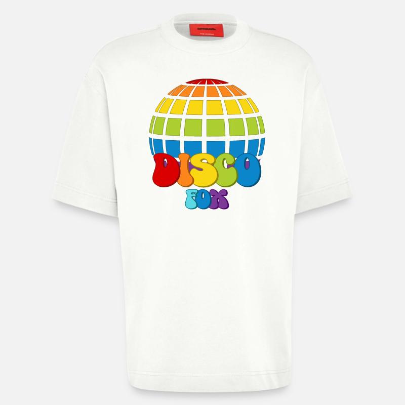 Disco Fox Discokugel Groovy Discothek Discofox - Heavyweight T-Shirt - made by SPREAD  - OFF WHITE