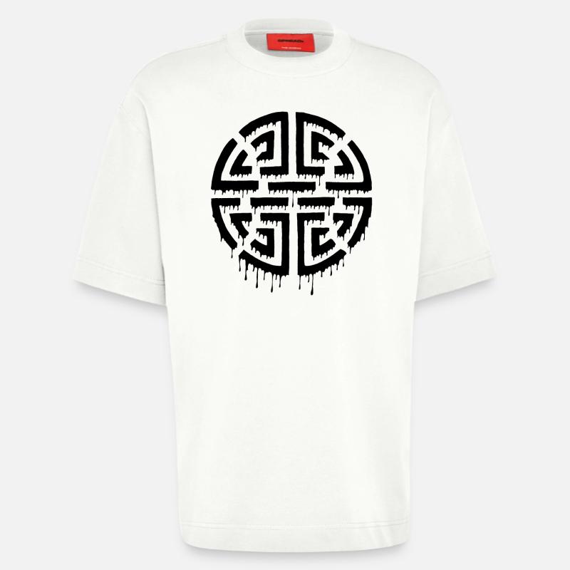 Graffiti eines schwarzen Labyrinths - Heavyweight T-Shirt - made by SPREAD  - OFF WHITE