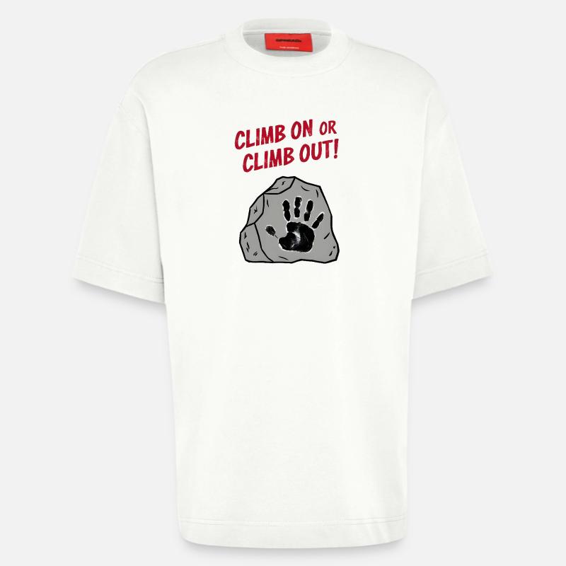 Montez ou sortez - T-shirt bio épais oversize fabriqué en UE - OFF WHITE