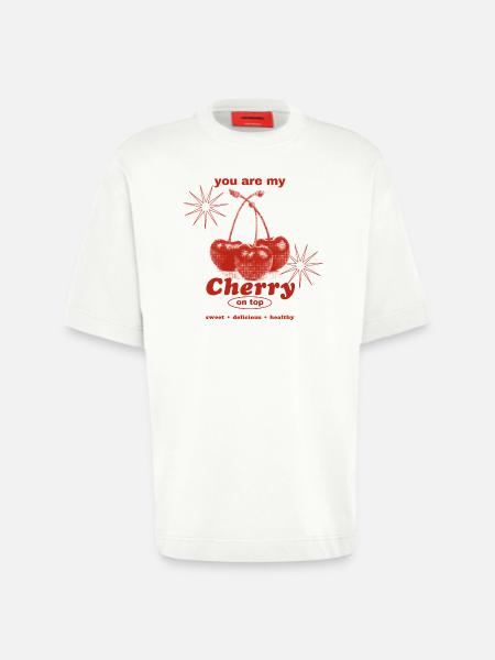 Cherry on Top – Sweet Perfection - Heavyweight T-Shirt - made by SPREAD  - OFF WHITE