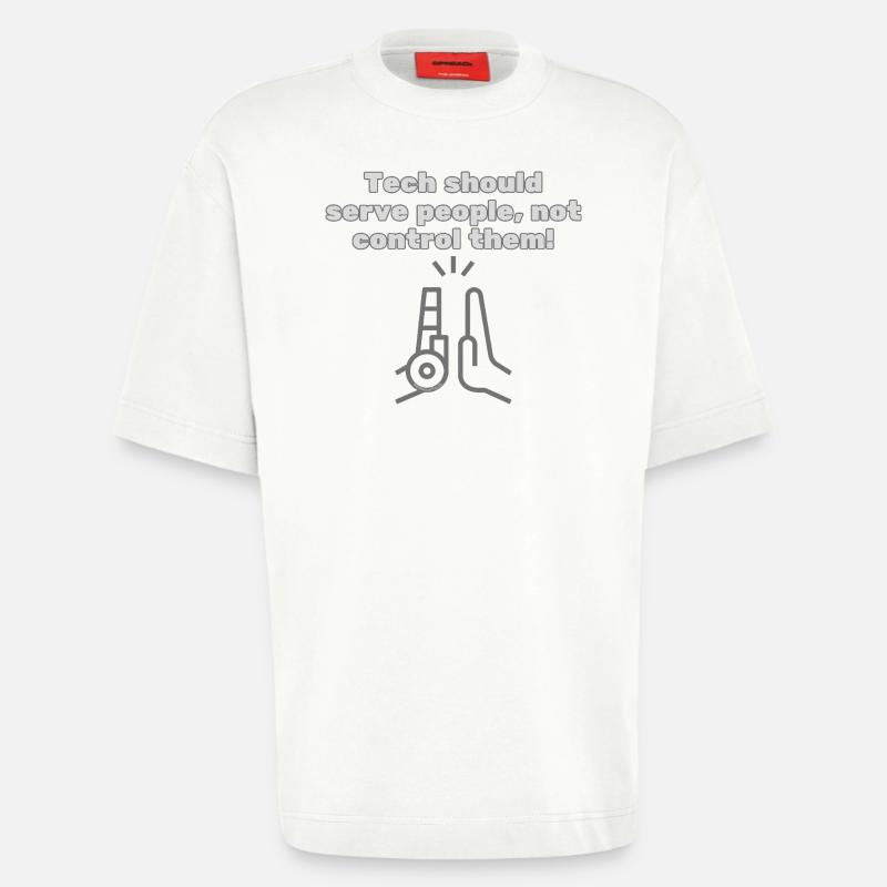 Tech should serve people - #EthicalTech Statement - Heavyweight T-Shirt - made by SPREAD  - OFF WHITE