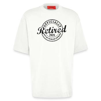 Officially Retired 2026 Not My Problem Anymore - Heavyweight T-Shirt - made by SPREAD  - OFF WHITE - Vorne - Fiona (171cm)