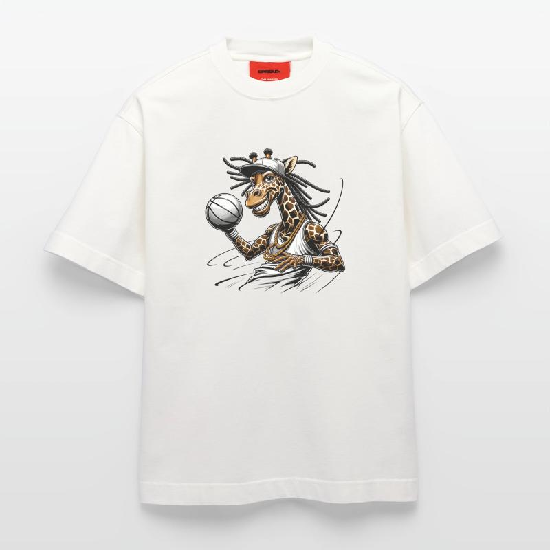Hipster Giraffe with Microphone and Dreadlocks Heavyweight T-Shirt - made by SPREAD 
