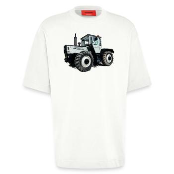 Agricultural legend in grey - Heavyweight T-Shirt - made by SPREAD  - OFF WHITE - Front - Fiona (171cm)