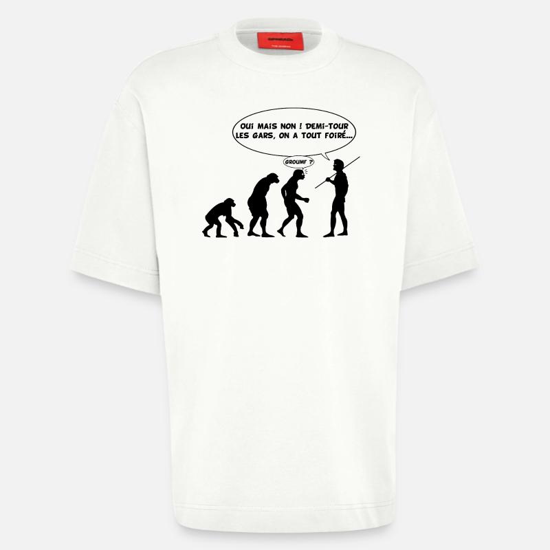 Evolution error (black) - Heavyweight T-Shirt - made by SPREAD  - OFF WHITE