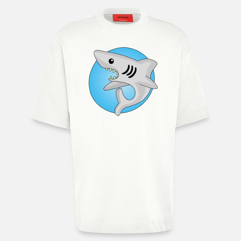 Manga shark - Heavyweight T-Shirt - made by SPREAD  - OFF WHITE