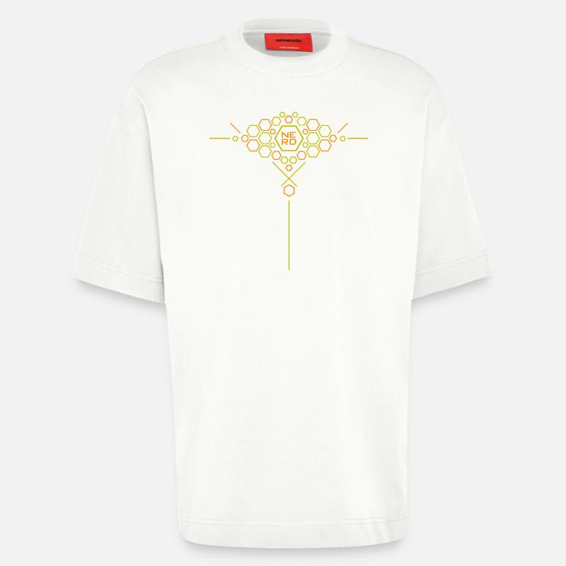 Nerd Hex Pattern Gradient - Heavyweight T-Shirt - made by SPREAD  - OFF WHITE