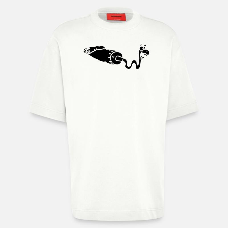 Gouache oder schwarze Schlange? - Heavyweight T-Shirt - made by SPREAD  - OFF WHITE