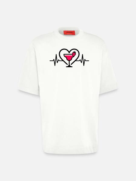 Daiquiri Herz Cocktail Erdbeere - Heavyweight T-Shirt - made by SPREAD - OFF WHITE