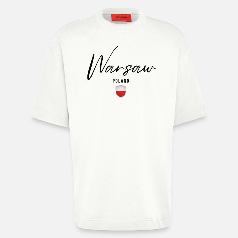 Conception élégante Varsovie, Varsovie Pologne - T-shirt bio épais oversize fabriqué en UE - OFF WHITE