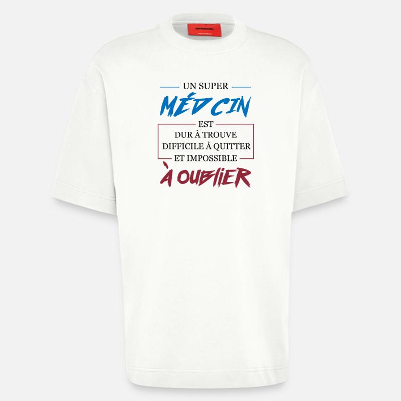 Super Médecin Difficile à Oublier Cadeau - T-shirt bio épais oversize fabriqué en UE - OFF WHITE
