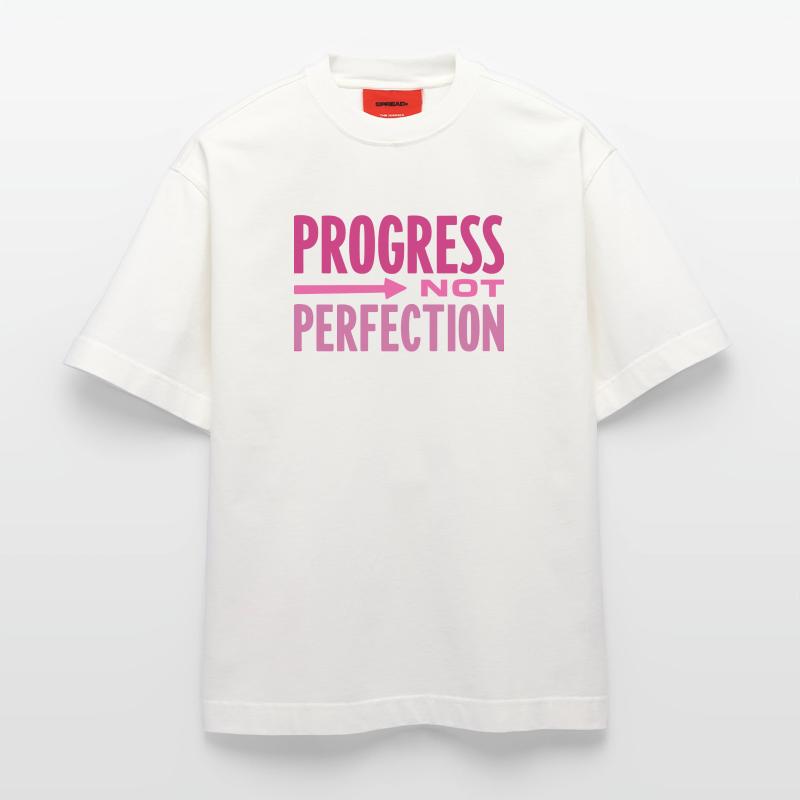 Le progrès, pas la perfection Le progrès compte T-shirt bio épais oversize fabriqué en UE