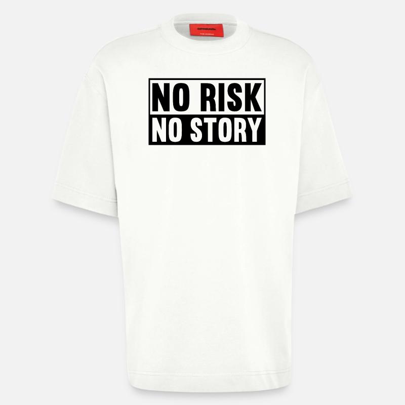 Pas de risque, pas d’histoire - T-shirt bio épais oversize fabriqué en UE - OFF WHITE
