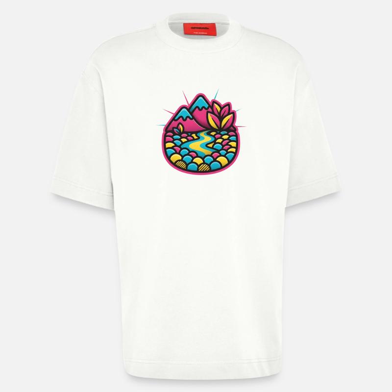 Bunte Flusslandschaft Candystyle - Heavyweight T-Shirt - made by SPREAD  - OFF WHITE