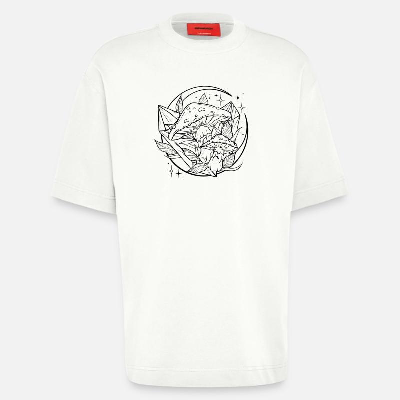 Witchy Toadstool with Magic Crystal - Heavyweight T-Shirt - made by SPREAD  - OFF WHITE