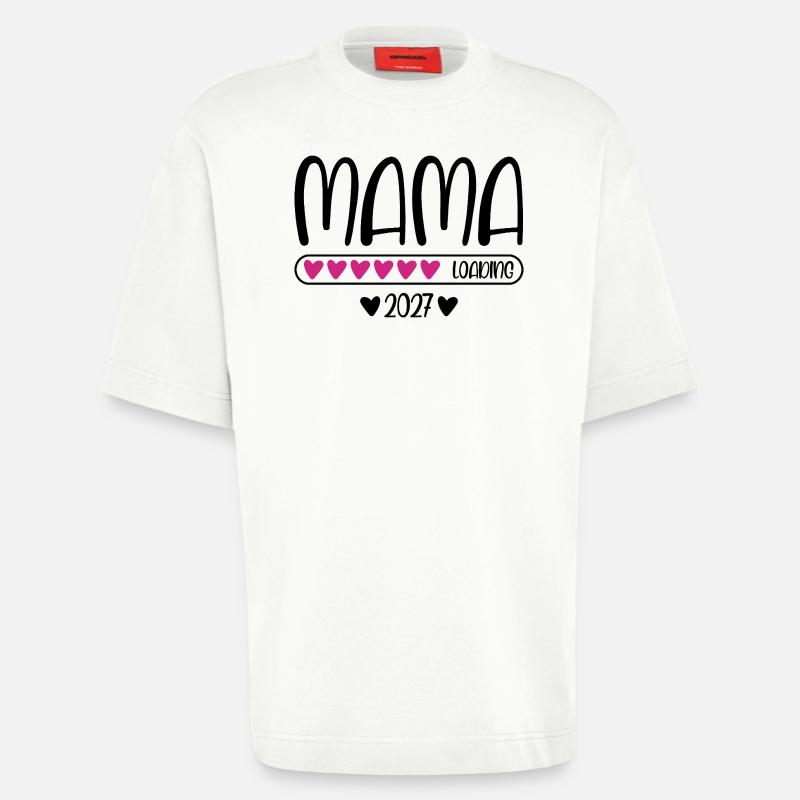 Mama 2027 loading mit Herzchen Ladebalken - Heavyweight T-Shirt - made by SPREAD  - OFF WHITE