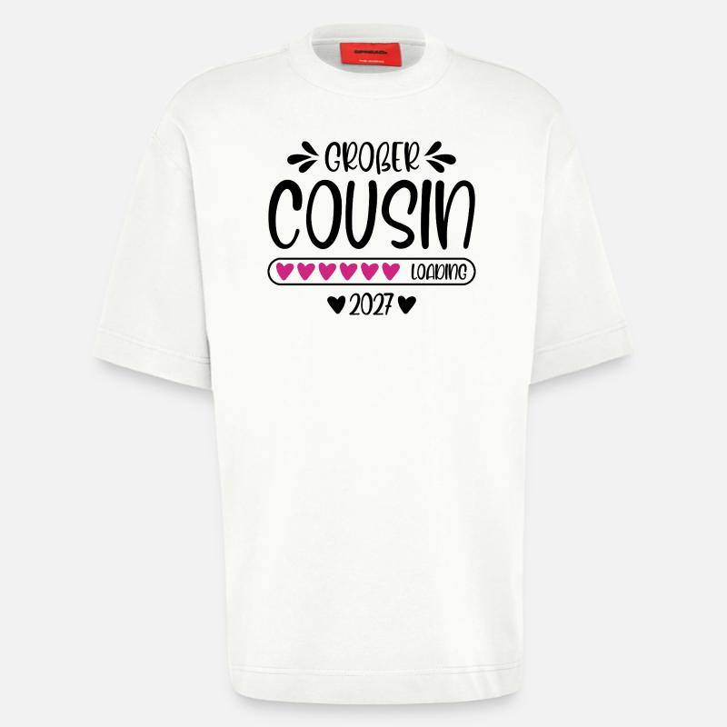 Großer Cousin 2027 loading Herzchen Ladebalken - Heavyweight T-Shirt - made by SPREAD - OFF WHITE