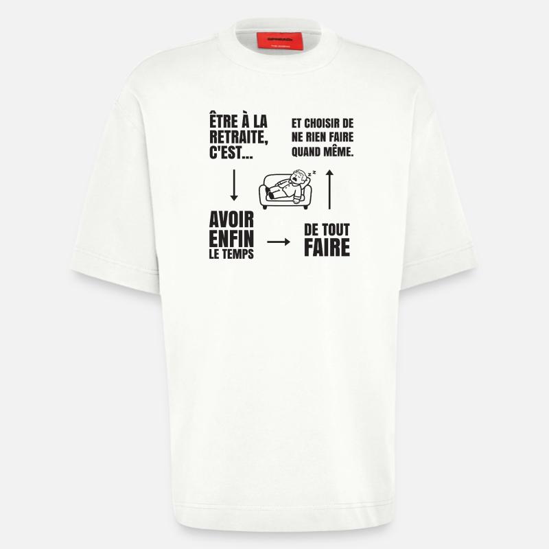 Die Kunst des Nichtstuns (schwarzer Text) - Heavyweight T-Shirt - made by SPREAD  - OFF WHITE